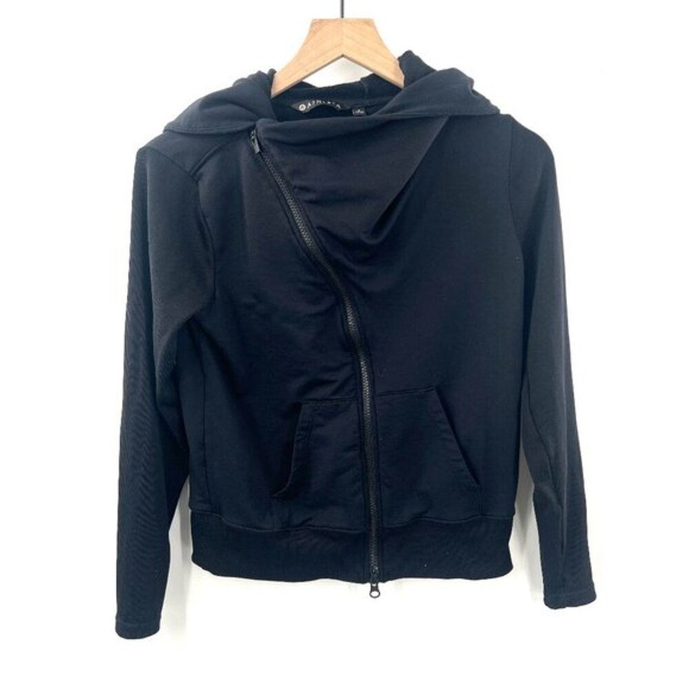 Athleta‎ Malabar full zip athletic hoodie lightweight sweatshirt black fitted S